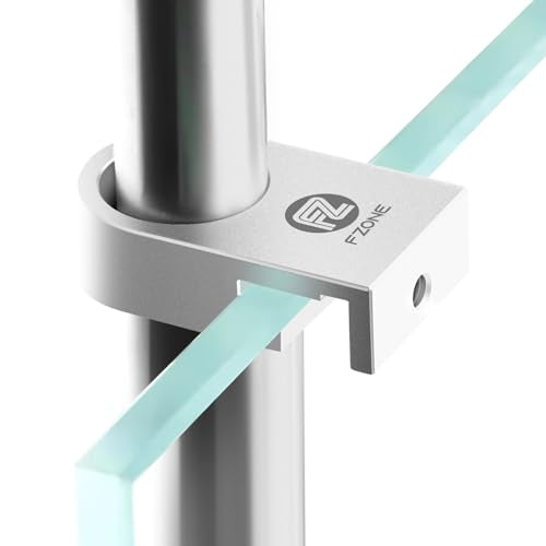 FZONE Mini Aquarium Fixing Clamp, Aluminum Alloy Holder for Rimless Aquariums Fasten Water Pipes with Anti-Overflow Card Slot for Fish Tank Inlet and Outlet Pipes 2pcs(L) - size: L
