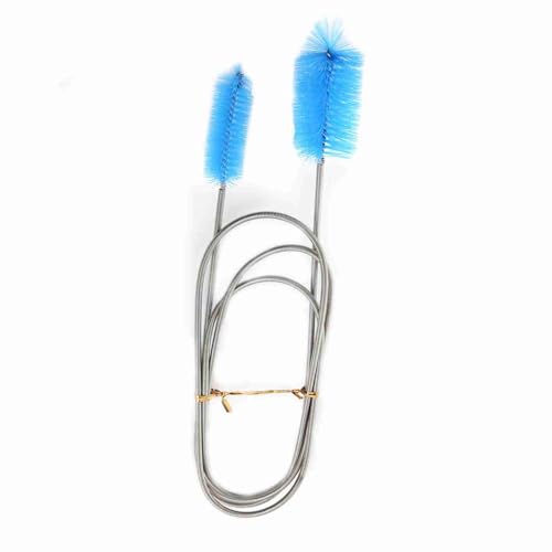 61 Inch Double Ended Tube Cleaner Stainless Steel Spring with Nylon Brush Wire Flexible Aquarium Cleaning Brush for Fish Tank Pipes 9-35mm