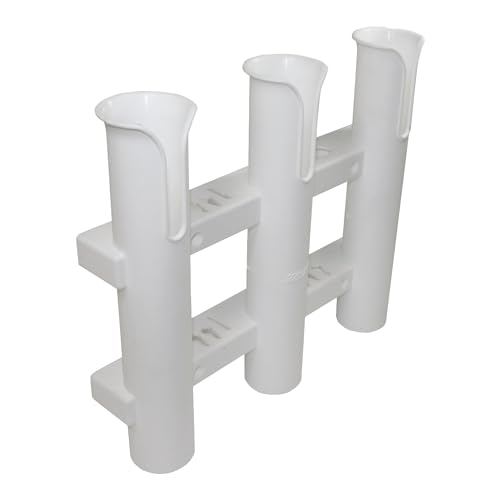 SeaSense 3-Rack Fishing Rod Holder for Your Boat, Pontoon, Garage – Convenient Storage for Fishing Poles, Pliers, Filet Knives & Other Gear – Mounting Hardware Included, Snaps Together Easily - size: 3 Rods