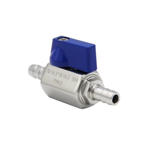 2PCS Stainless Steel 5/8" Mini Ball Valve Shut Off Valve 5/8" Hose Barb - size: 5/8" Hose Barb, style: Pack of 2