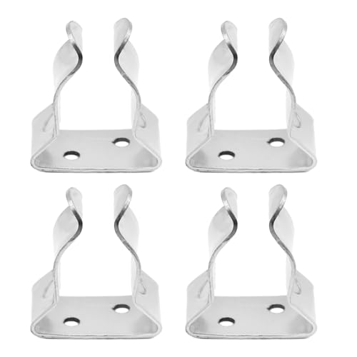 Saihisday Stainless Steel Boat Hook Spring Clamp Holder Spring Clip Silver Bracket Clip for for Boat Hook, Boat Pole, Gaff, Fishing Rod, Oar, Paddle, Brooms - size: Big