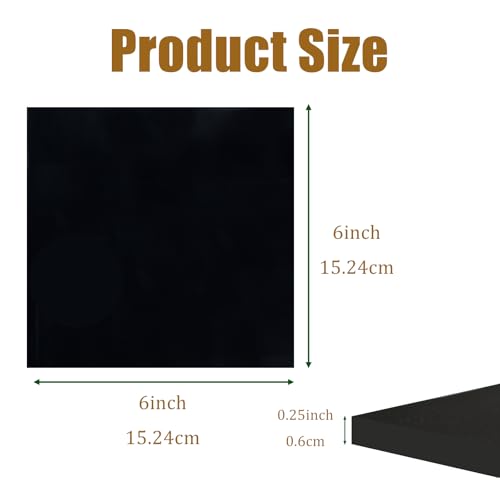 4 Pieces Anti Vibration Pads 1/4 in Thick X 6 in X 6 in, Neoprene Rubber Pads, Hard Rubber Block for Anti-Slip, Shock Absorption, Protection - size: 6in X 6in X 1/4in, style: No adhesive,Rubber