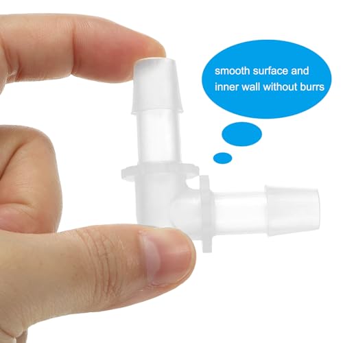 PATIKIL 3/8" Plastic Hose Barb 90 Degree Elbow, 10 Pack L-Barb Fittings 2 Way Equal Barbed Joint Connector Splicer Mender Hose Adapter Union Adapter for Aquarium Fuel Gas Liquid Air - size: 3/8 Inch