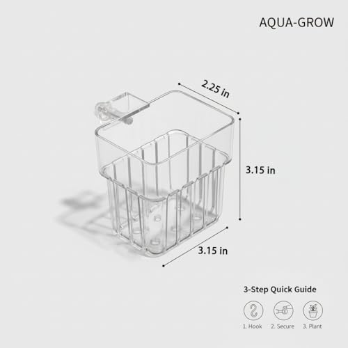 2 PCS Aquarium Plant Holder Top Hanging Fish Tank Live Plants, Betta Fish Tank Accessories Hydroponics Includes Java Moss, Monte Carlo, Frogbit, Duckweed & Weights