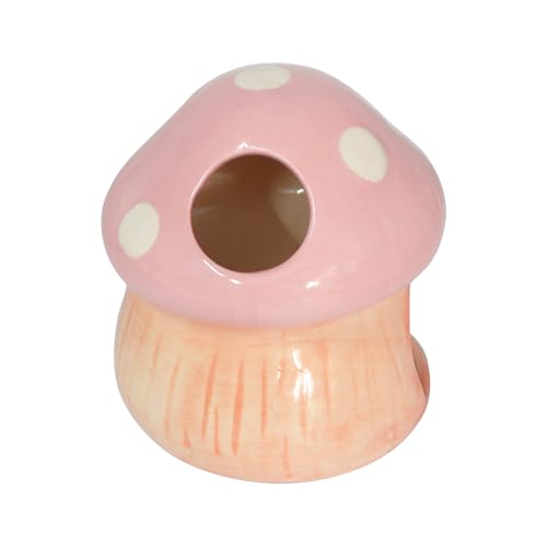 Fish Tank Decor, Cute Mushroom House Aquarium Decorations Accessory, Betta Bed Fish Tank Caves for Goldfish Shrimp Toad Hideout (Pink) - color: Pink