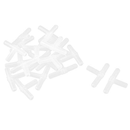 uxcell Plastic Aquarium T Shape Air Pump Line Tube Tubing Connectors White 20 PCS