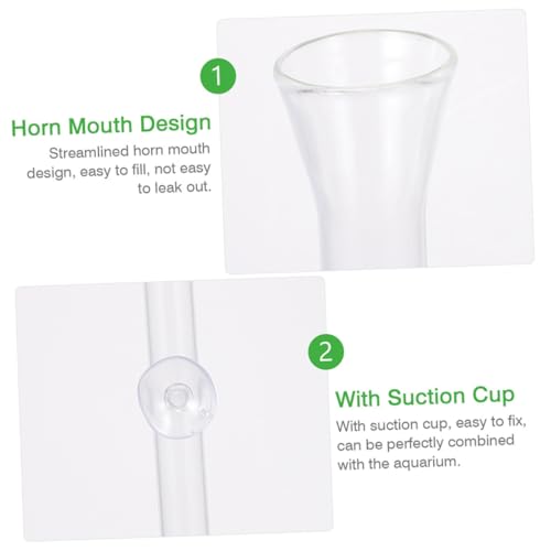 YARNOW Fish Feeding Tube and Shrimp Feeder Dish Set, Glass Aquarium Feeder Tube 20cm with Feeding Tray for Fish Tank Breeding and Aquarium Pets