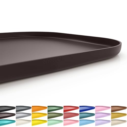 SMILOOL Silicone Pet Food Mat with Raised Edge for Food and Water Bowl, Dog Feeding Mats, Cat Food Trays for Floor Waterproof, Rubber Tray for Dogs and Cats, 22 x 14 x 0.8 Darkbrown - color: Dark Brown, size: 22"L x 14"W