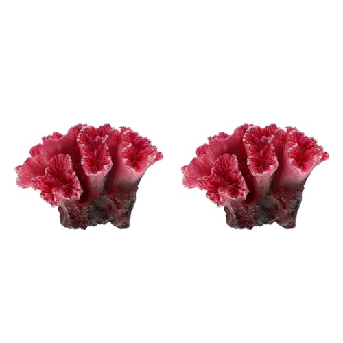 Toddmomy 2Pcs Fake Coral Aquarium Decorations, Realistic Polyester Fish Tank Decor Landscaping Ornaments, Small Underwater Landscape for Freshwater Saltwater - size: 2pcs