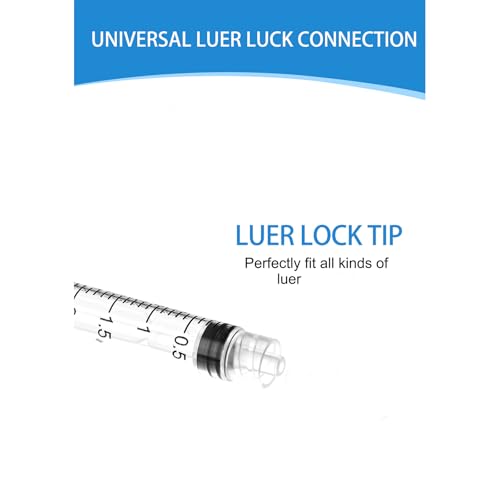 Luer Lock Syringe 3ml - Sterile Disposable Syringes without Needles (10 Pack), Individual Sealed Packaging - size: 3ml