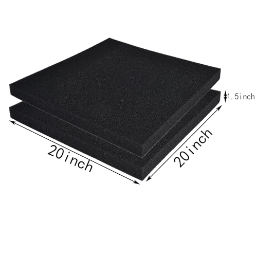 Hipanda 2 Pack Aquarium Bio Filter Sponge Pad 20"x20"x1.5",50PPI, Bio Filter Media Foam Pad Sponges, Cut-to-Size Open Cell Foam Sheet for Fish Tank - size: 20“x20"x1.5" (50PPI) 2 Pack
