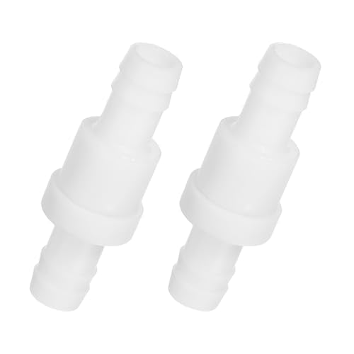 PATIKIL 1/2" Barb Hose One Way Inline Check Valve, 2 Pcs Plastic Non Return Water Stops Ozone Resistance Valve for Aquarium Garden Fuel Oil Air Gas, White - size: 0.5 Inch