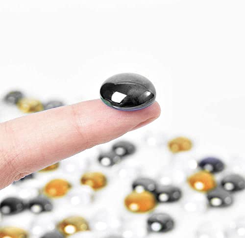 Flat Glass Marbles 1LB Mixed Color for Vase Fillers Mixed Colour Stone for Garden Decoration Craft Fish Tank (Transparent, Amber, Black) - color: Transparent, Amber, Black