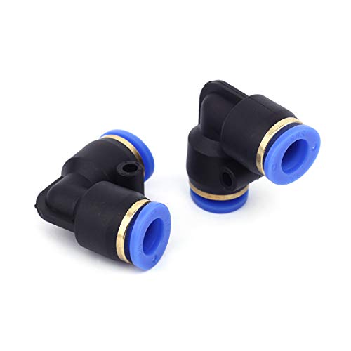 SNS Elbow 1/4 inch Tube OD Push to Connect Tube Fittings Push Lock SPV-1/4 (Pack of 10) - size: SPV-1/4
