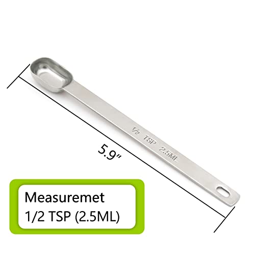 1PCS 1/2tsp (1/6tbsp, 2.5ml) Single Measuring Spoon, Stainless Steel Long Handle Individual Teaspoons Only - size: 1/2tsp|1/6tbsp|2.5ml