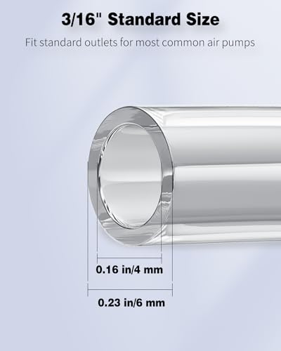Pawfly 39 Feet Aquarium Airline Tubing, Standard 3/16" Tubing for Fish Tank Air Pump Flexible Kink-Resistant Pure PVC Hose for Aquarium Garden Terrarium Pond