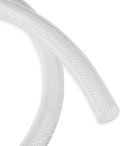 DAVCO 3/4" ID × 5 ft Clear Braided Plastic Vinyl Tubing Flexible High Pressure Reinforced PVC Hose - size: 3/4"ID, style: 5 Feet