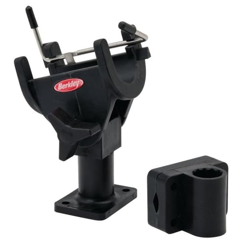 Berkley Quick-Set Boat Rod Holder, Sturdy Polypropylene Construction, Mountable with Locking Mechanism, Fits Easily on the Side or Top of the Gunwale or Other Boat Railings Black - style: Quick Set Rod Holder