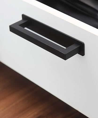 RVPEKUPE Adhesive Cabinet Handles Stick on Handle Self Stick Sliding Shower Door Handle 4-3/4" Black 2-Pack - size: Overall Length 4-3/4"
