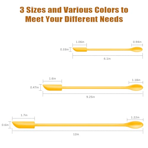 Silicone Spatula Set (6Pcs) - Mini Scraper Tool for Beauty & Food - Reach Every Last Drop, Multi-Size Spatulas for Makeup Jars, Lotion Bottles & Kitchen Containers (Yellow) - color: Yellow