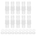 uxcell 10Pcs Plastic Hose Barb Fitting, 3/8" x 3/8" Bulkhead Adapter Union Splicer Mender Pipe Connector with M14 Nut and Washer for Aquarium Air Water Fuel - size: 3/8" x 3/8", M14 Nut