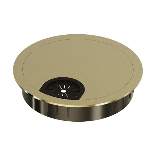Desk Grommet 3-1/8 Inch 80mm, Zinc Alloy Computer Desk Wire Hole Cover, Office Desktop Cord Cable Hole Metal Ring, Bronze Tone - size: 3-1/8" Bronze Tone