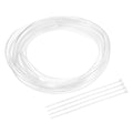 uxcell Flexible PVC Tubing, 5mm ID x 6mm OD - 6.6 Feet Long Clear Vinyl Water Pipe, Lightweight Plastic Hose Water Pipe with Zip Ties for Aquaponics, Air Hose, Irrigation - size: 5mm ID x 6mm OD