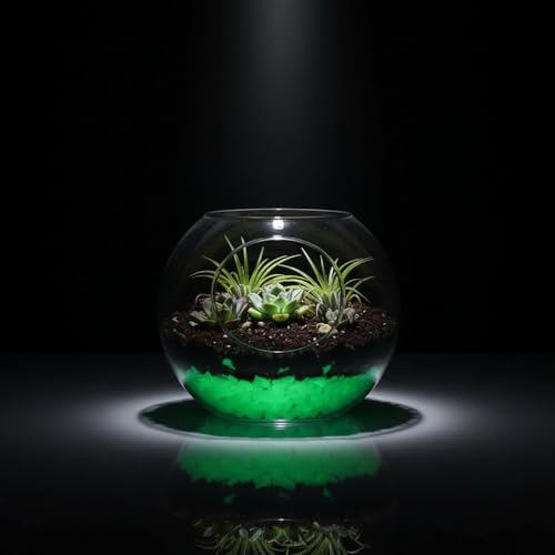 Shiny Stone Glow in The Dark Aquarium Neon Gravel Sand, Decorative Rocks for Fish Tank and Fairy Garden, Home Dec,305g/0.67lbs (5-8mm, Yellow Green) - color: Yellow Green, size: 5-8mm