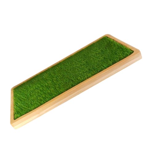 Garneck Resin Ornament Display Stand Tray and Artificial Grass Mat for Handicrafts Figures Dolls and Jewelry Organization Home Decor