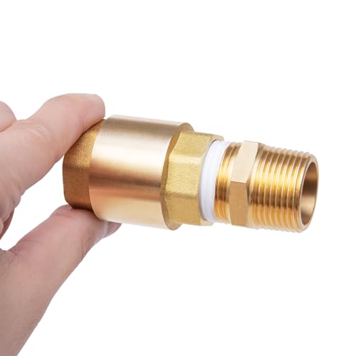 ChillWaves Brass In-Line Spring Check Valve DN25 1" Female Thread, One-Way Non-return Vertical Check Valve for Backflow Prevention(1-PACK) - size: 1" Female x 1" Female(DN25), style: PACK OF 1