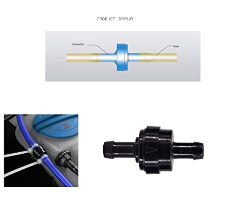 1/8" 3/16" 1/4" 5/16" PA66 Automotive Oil Line Spring Check Valve, Car Fuel Vacuum Check Valve, 2 PCS High Temperature and Corrosion Resistance one-way Oil Pump Check Valve (1/4" short) - size: 1/4" short