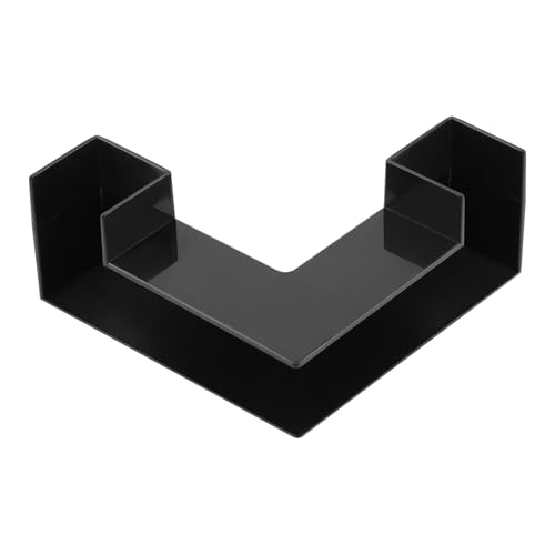 NINEFOX Aquarium Tunnel Cave Hideout, Undergravel Viewing Tunnel for Fish and Shrimp, Dual Entrance Corner Decor, ABS, 4.92 x 4.92 x 2.24 in, Black, 1 Pack