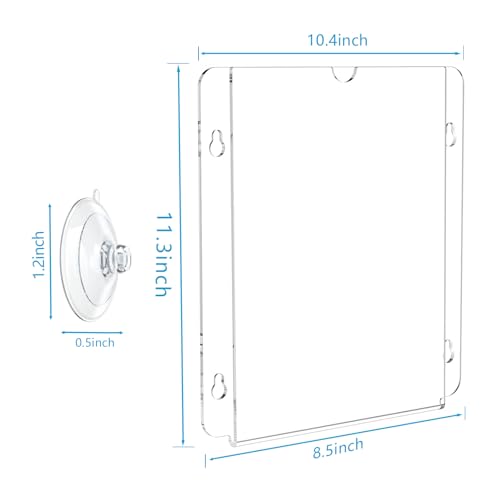 Pecmuikee Acrylic Window Sign Holder Suction Cups 8.5 x 11,Clear Acrylic Frames Wall Mount Advertising Signage Sign Holder for Glass Door Mall, Office, Home, Store, Restaurant (2 Pack)