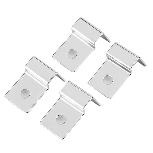 AYNEFY 8Pcs Aquarium Cover Bracket, Fish Glass Cover Stainless Steel Aquarium Glass Covers Support Bracket Holders Universal Lid Clips for Rimless