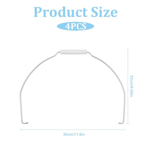 4 PCS Bucket Handle Replacement 5 Gallon White Metal Bucket Handles with Plastic Grip Ergonomic Iron Replacement Buckets Handles for Home Household Garden Construction