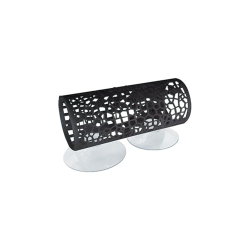 Sleek Black Betta Fish Tunnel Cave - Decorative Hollow-Out Aquarium Hideout Ornament for Freshwater Fish Tanks, Perfect for Betta Fish to Play, Explore and Rest in Stylish Aquatic Decor - color: Black