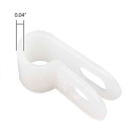 Cable Clamp R-Type Cable Clip Wire Clamp 3/16" Nylon Screw Mounting Cord Fastener Clips with Screws for Wire Management - White - 50 Pcs - size: 3/16" White