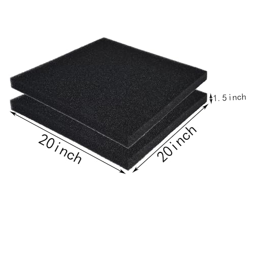 Hipanda 2 Pack Aquarium Bio Filter Sponge Pad 20"x20"x1.5",20PPI, Bio Filter Media Foam Pad Sponges, Cut-to-Size Open Cell Foam Sheet for Fish Tank - size: 20“x20"x1.5" (20PPI) 2 Pack