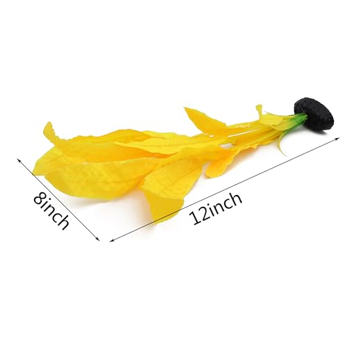 ALEGI Silk Aquarium Plants, 12 inch Artificial Silk Plants Decorations for Fish Tank,Aquarium Décor Plastic Plants (Yellow, 2 Pack) - color: Yellow