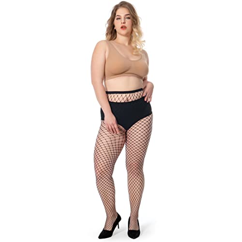 Fishnet Stockings for Women's High Waist Fishnet Tights Thigh High Stockings Pantyhose - size: 1X-3X