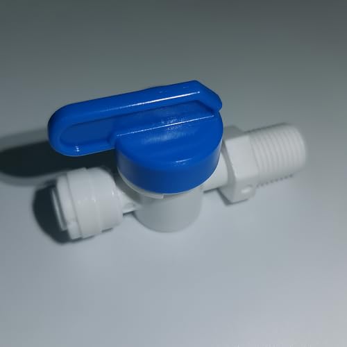 1/4" Male thread adapter to 1/4" o.d. tube shut off valve, Quick Connector Push-In Tube Fitting, for Reverse Osmosis Water Filter Purifier,5pcs. - size: 1/4" male thread x 1/4" o.d. tube