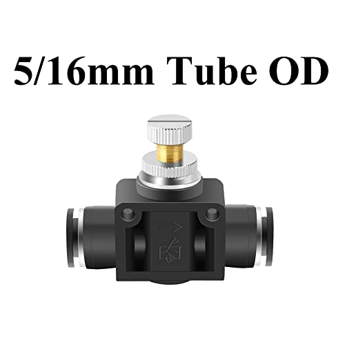 Beduan 5/16" x 5/16" Tube OD Air Flow Control Valve with Push-to-Connect Fitting Speed Controller Union Straight SCF-5/16 (Pack of 2) - size: 5/16" Tube OD(2Pcs)