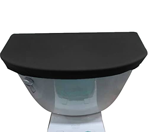 Madeals Velvet Toilet Tank Lid Cover Fabric Cover for A Lid Toilet Tank Black - color: Black