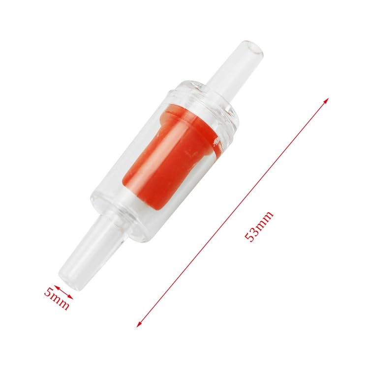 24PCS Red Plastic Check Valve Aquarium Air Check Valve One Way Air Valve Red Clear for Aquarium Air Pump Perfect for Fish Tank Aerator