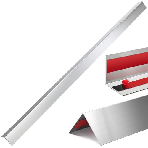 Therwen 10 Pcs 304 Stainless Steel Wall Corner Guards 1.5 x 1.5 x 36 Inch Self Adhesive Heavy Duty Corner Protector Trim with 90 Degree Angle for Wall Protection Metal Edge Guard - size: 1.5 x 1.5 x 36 Inch