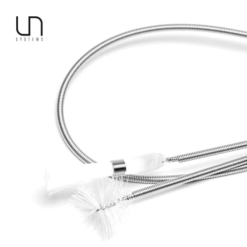 Ultum Nature Systems Twin Brush - Aquarium Brush for Glass Tanks, Pipe Cleaner Brush, Long Tube Cleaning Brush w/Double Ended Brush Styles - Flexible Drain Brush for Home Kitchen Sink - 23.62 in - size: 23.62 in