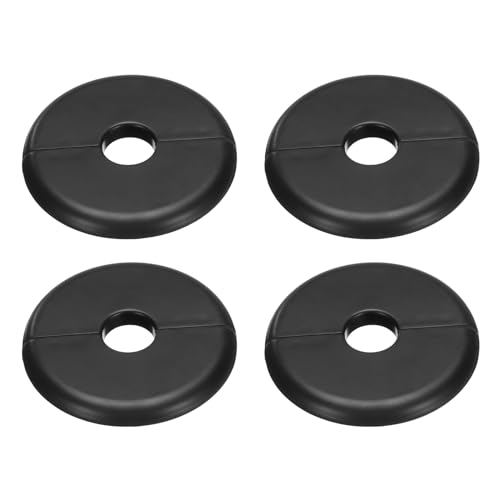 uxcell 4pcs Wall Split Flange 70mm / 2.8" OD Escutcheon Plate ABS Round Self-Adhesive Plumbing Cover Plates for 16mm / 0.6" Dia Water Pipe Faucet Decoration Accessories, Black - color: Black, size: 16mm
