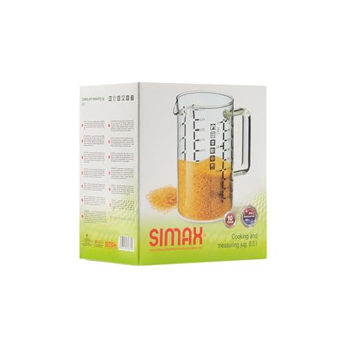 Simax Glass Measuring Cup: 16 Oz Measuring Cups Glass - Liter, Oz and Ml Measuring Cup for Liquid - Borosilicate Glass Metric Measuring Cups in Gram - Measure Flour and Sugar Grams - Easy Pour Spout - size: 16 Ounce