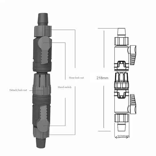 Aquarium Filter Connector Aquarium Water Control Valve Fish Hose Pipe Quick Release Double Tap Connector(/16mm)