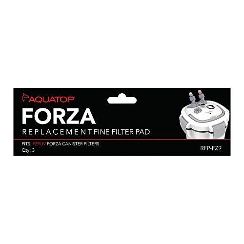 Aquatop Replacement White Filter Pads, 3 Pack – Fits Aquatop’s Forza FZ9 UV Canister Filters, Aquarium Filter Refills, Keeps Water Crystal Clear, Fish Filter Cartridge for Dirt & Debris - size: FZ9